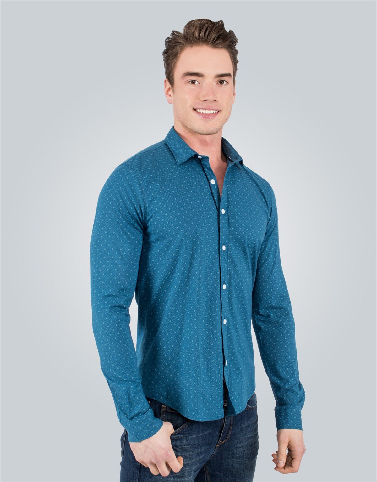 SLIM FIT LONG SLV ZARIBOR   GÖMLEK SLIM FIT PRINTED - SIMPLE