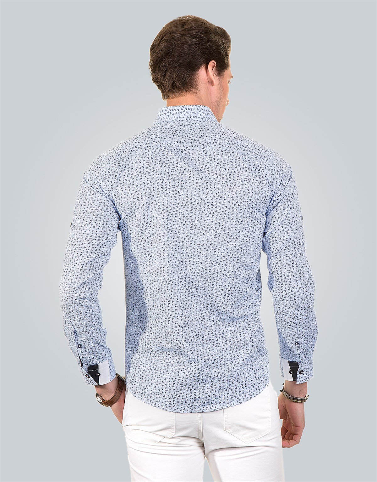 SLIM FIT LONG SLV OLD   GÖMLEK SLIM FIT PRINTED - SIMPLE