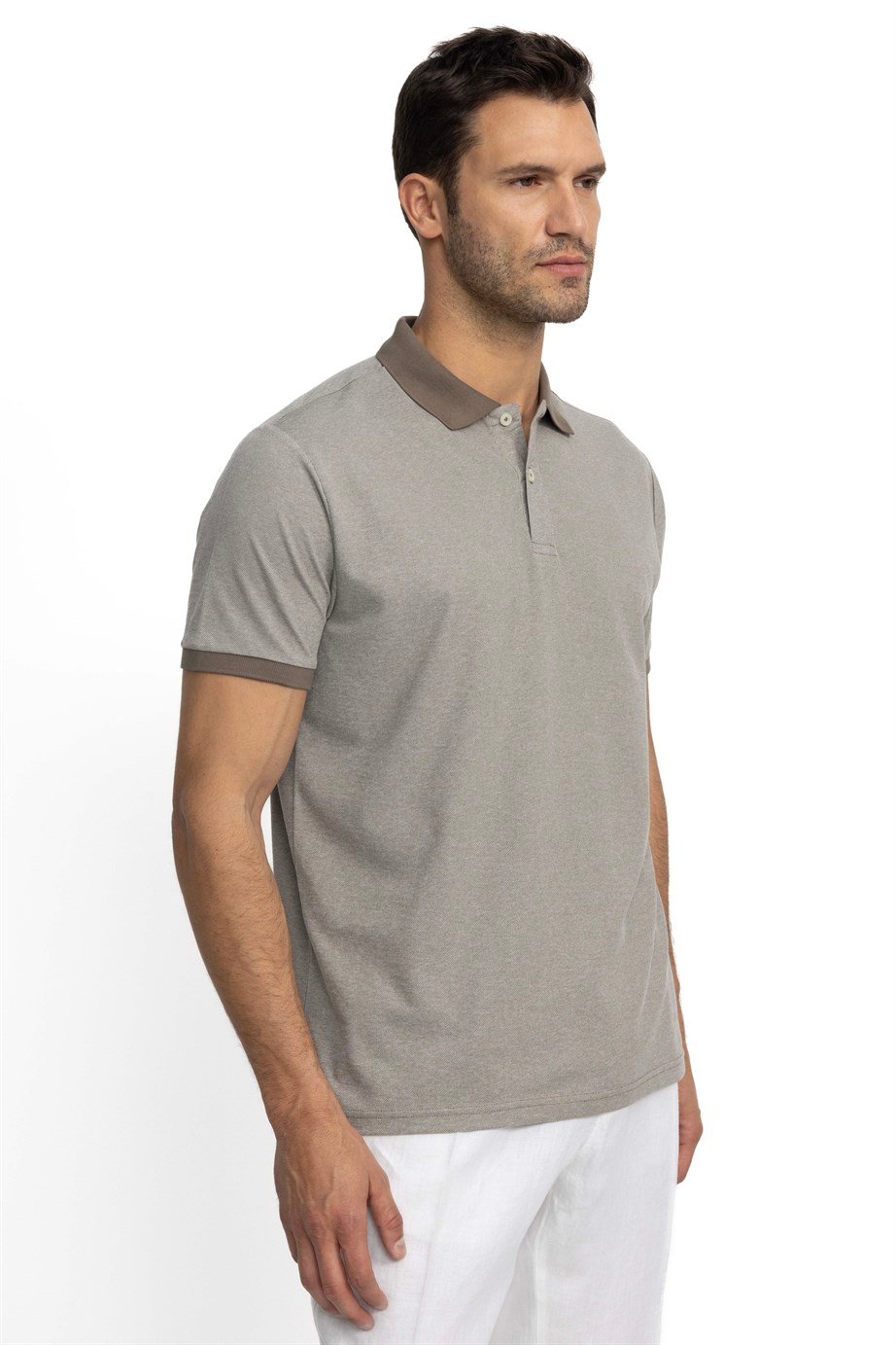 Erkek Polo Yaka Klasik Fit Düz Pamuklu Pike  Tişört