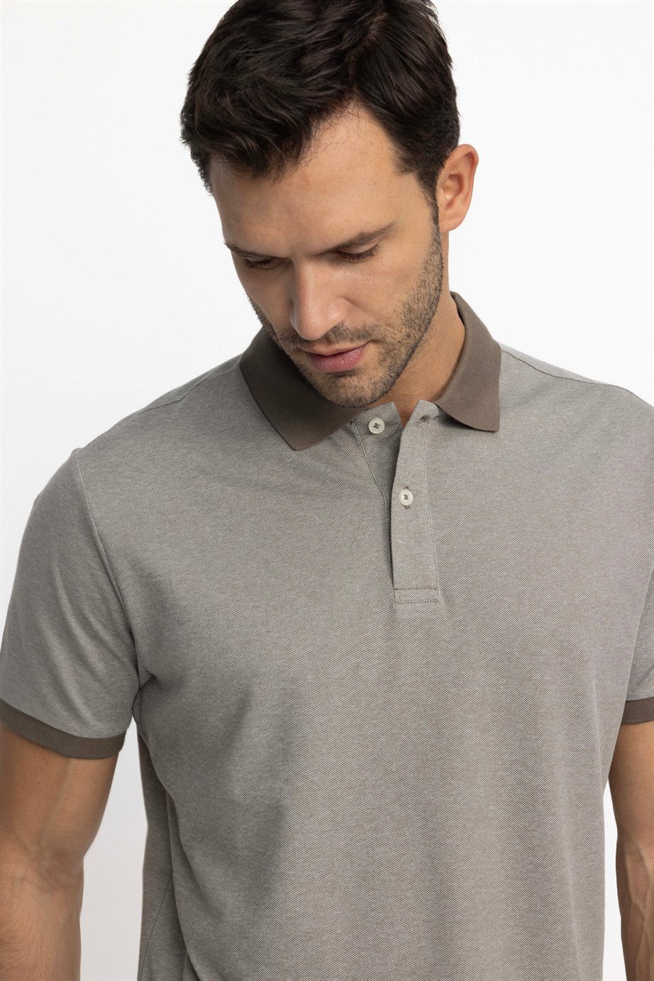 Erkek Polo Yaka Klasik Fit Düz Pamuklu Pike  Tişört