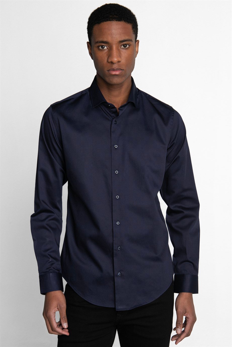 Slim Fit Koton Saten Premium Seri Erkek Gömlek