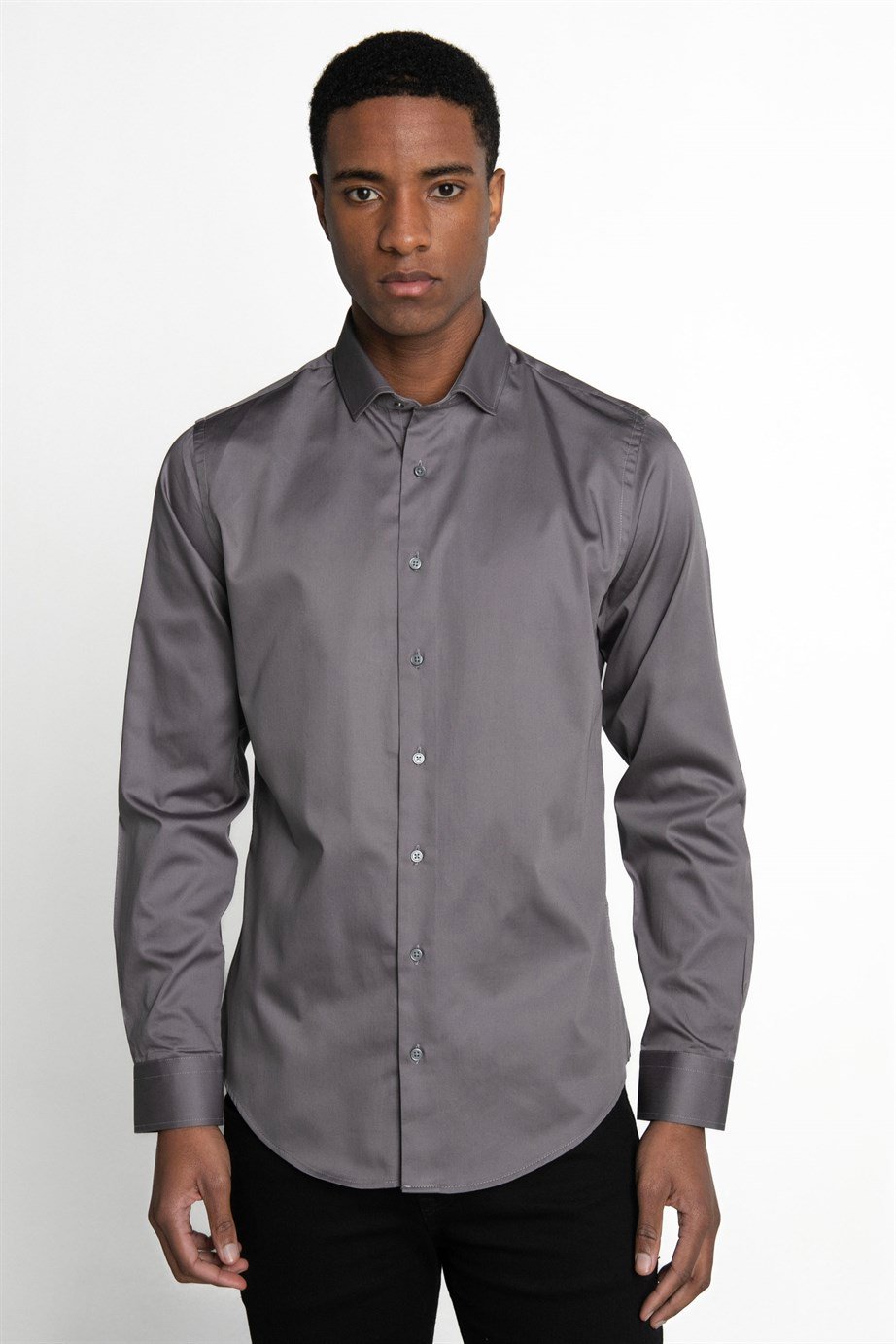 Slim Fit Koton Saten Premium Seri Erkek Gömlek