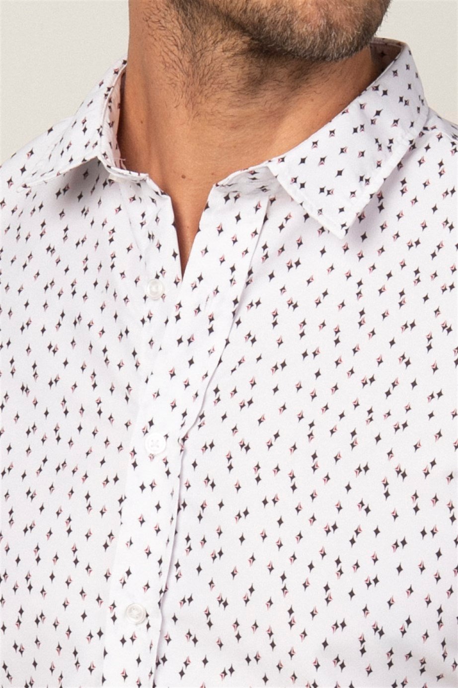 Slim Fit Uzun Kol Baskılı Erkek Gömlek