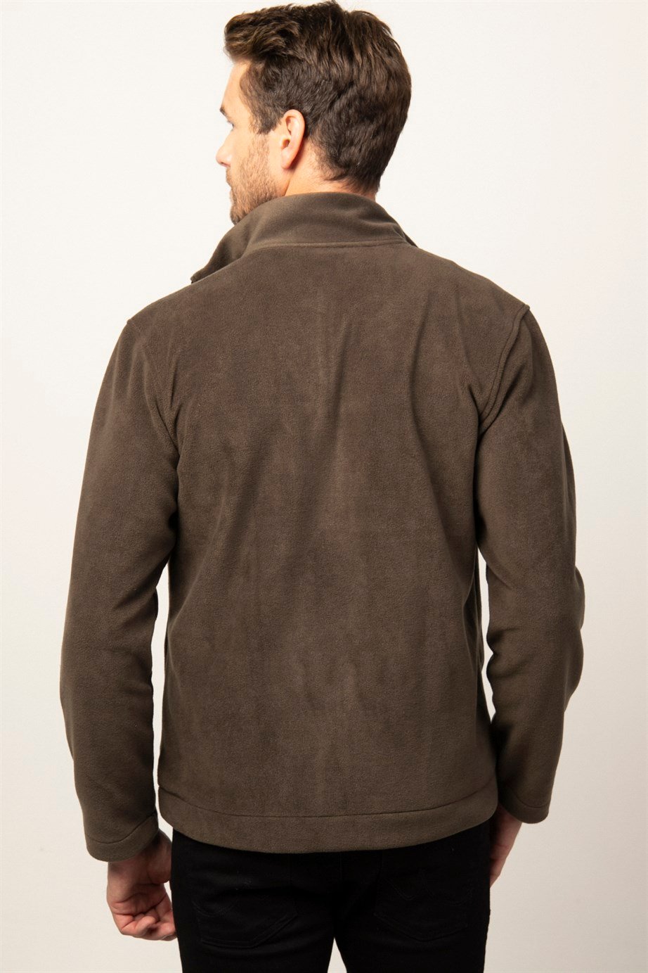 Slim Fit Fermuarlı Flota Cepli Erkek Ceket Polar