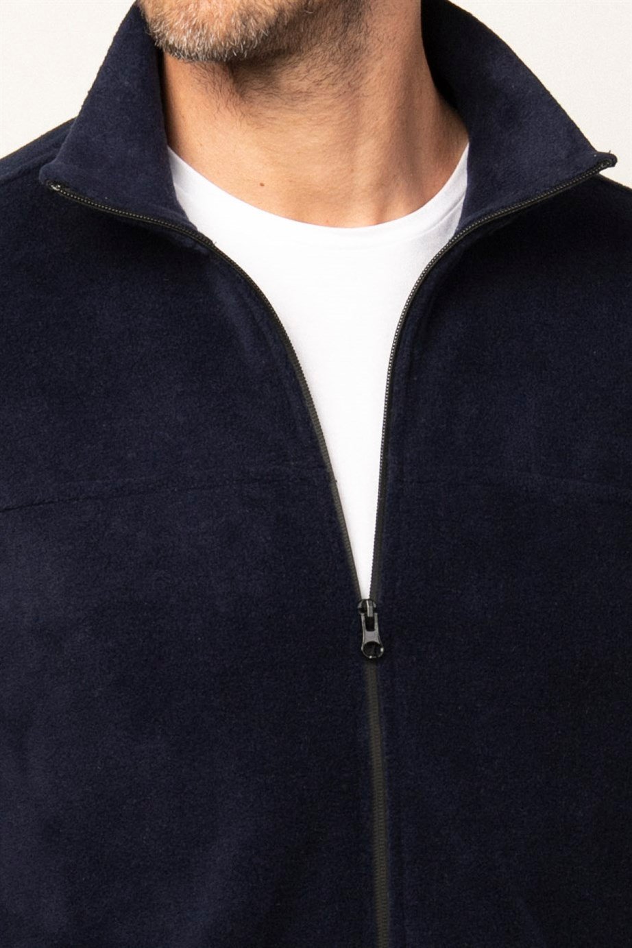 Slim Fit Fermuarlı Flota Cepli Erkek Ceket Polar