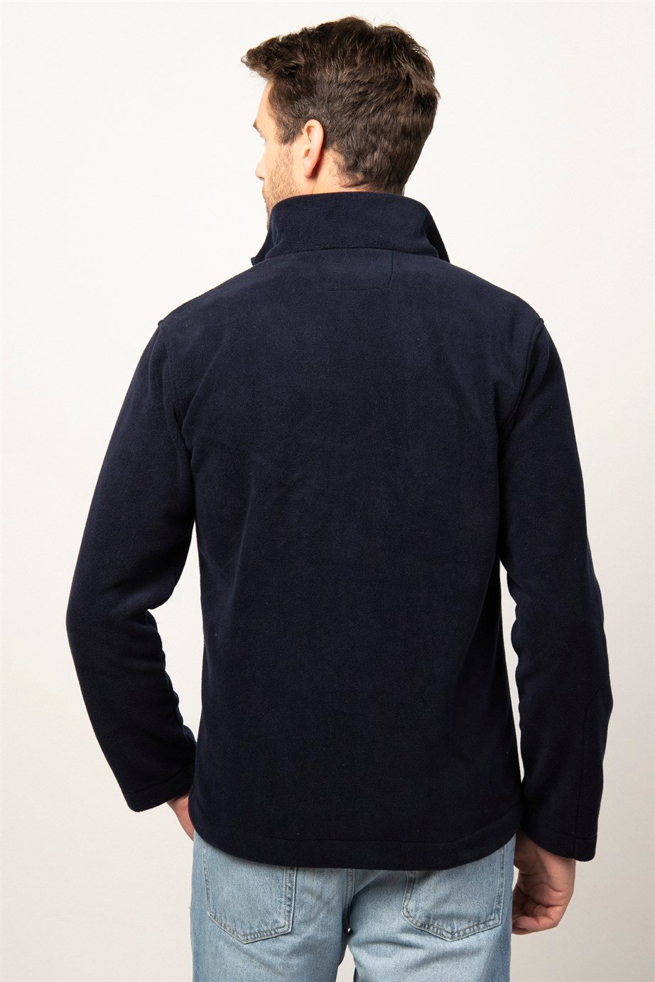 Slim Fit Tam Fermuarlı 3 Cepli Filotalı Erkek Ceket Polar