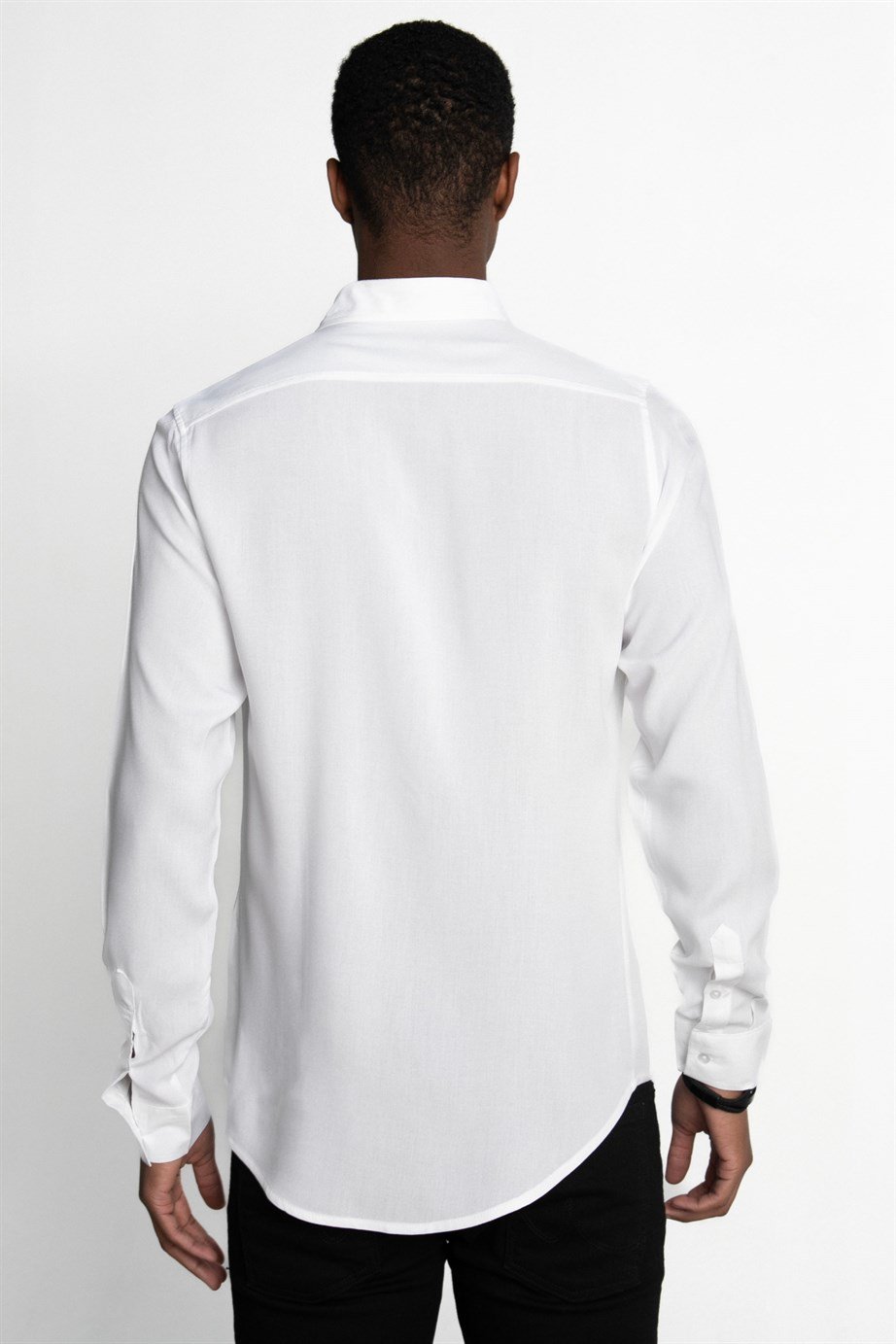 Slim Fit Dar Kesim Uzun Kol Dökümlü Viskon Şık Erkek Gömlek