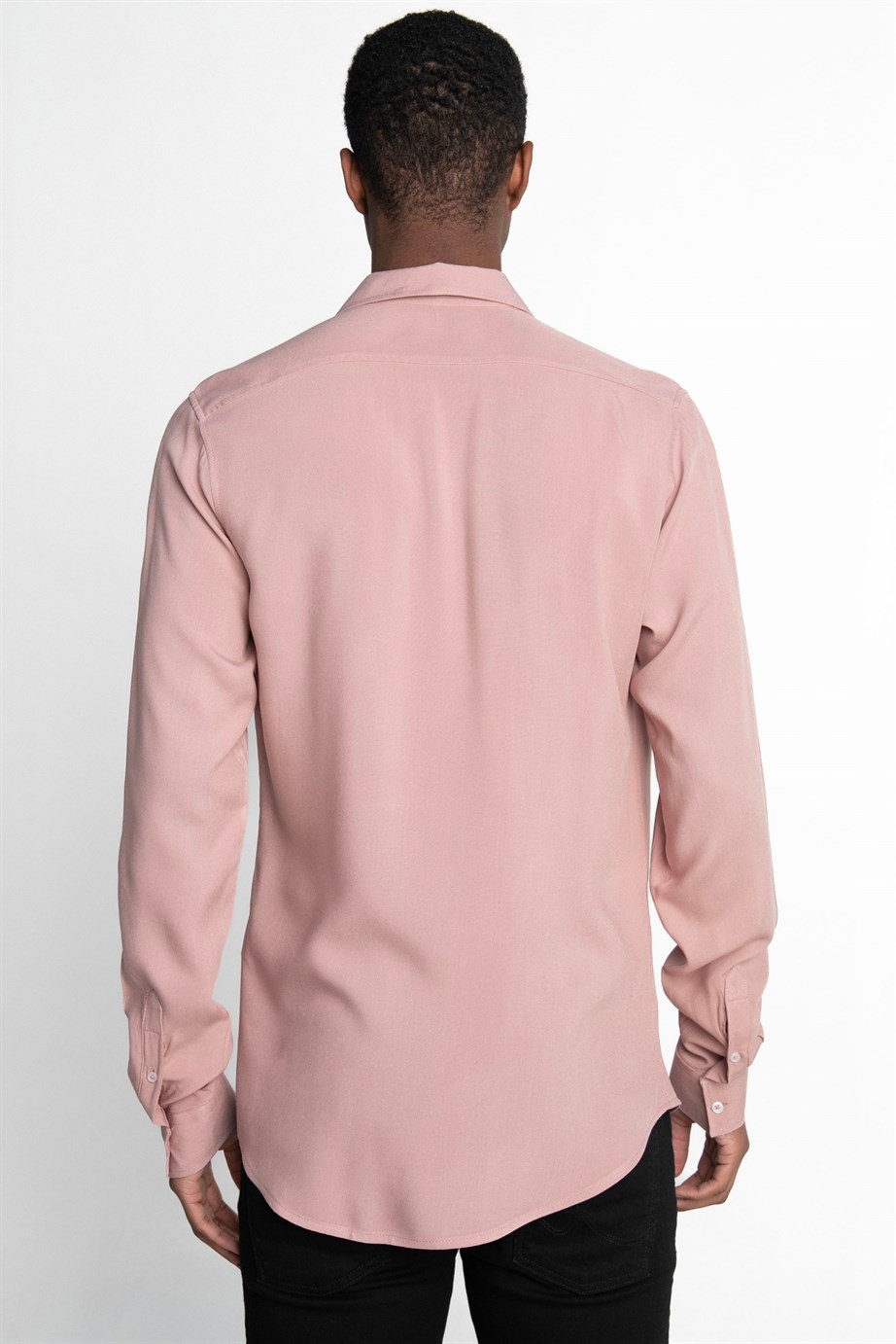 Slim Fit Dar Kesim Uzun Kol Dökümlü Viskon Şık Erkek Gömlek