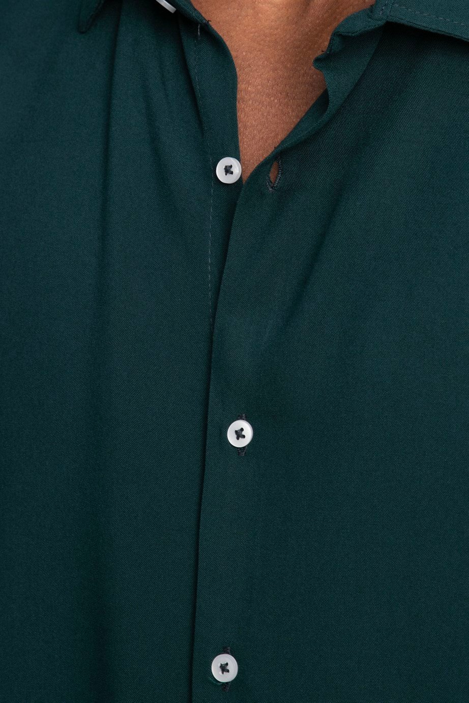 Slim Fit Dar Kesim Uzun Kol Dökümlü Viskon Şık Erkek Gömlek