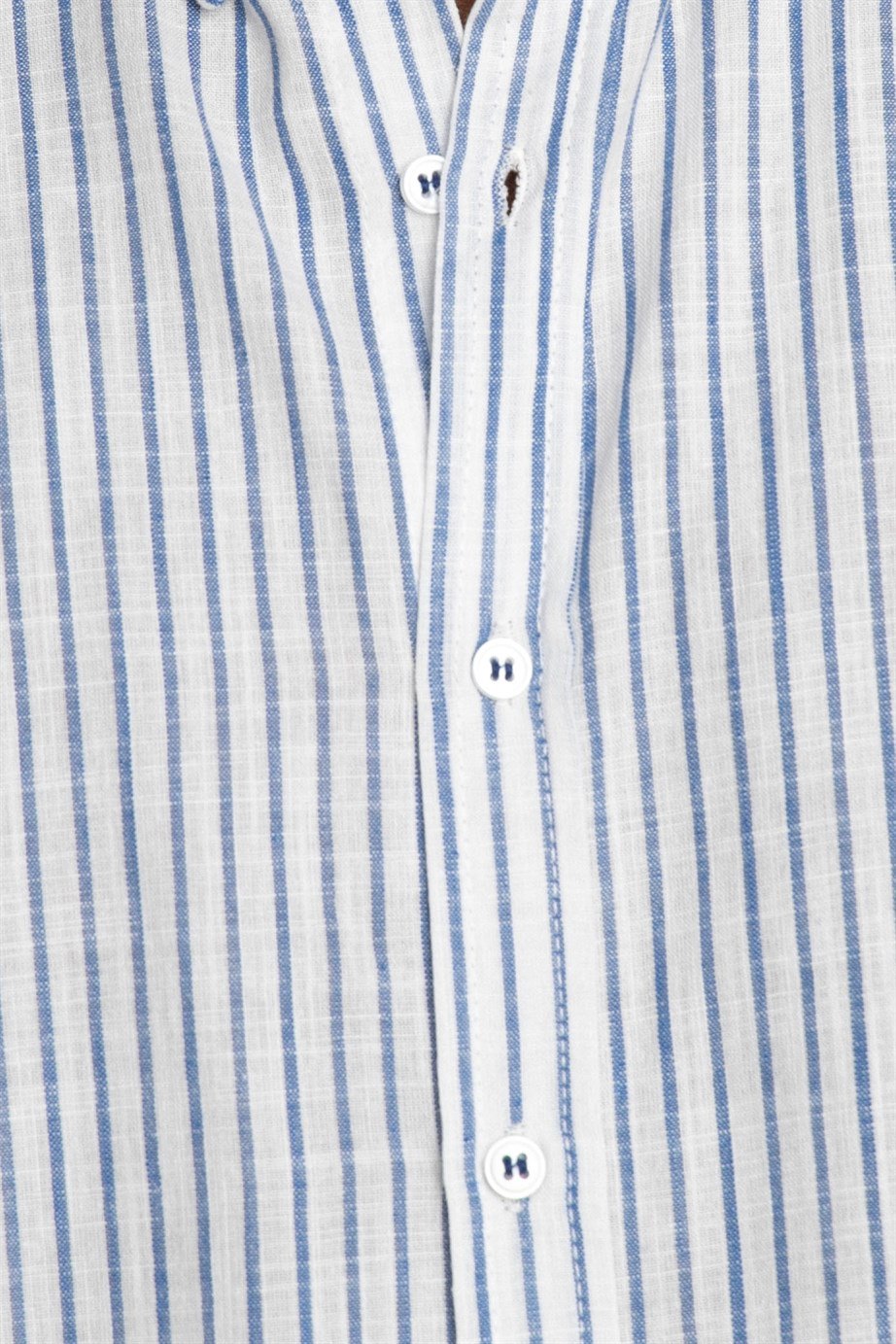 SLIM FIT LONG SLV STRIPE LINEN GENCO GÖMLEK