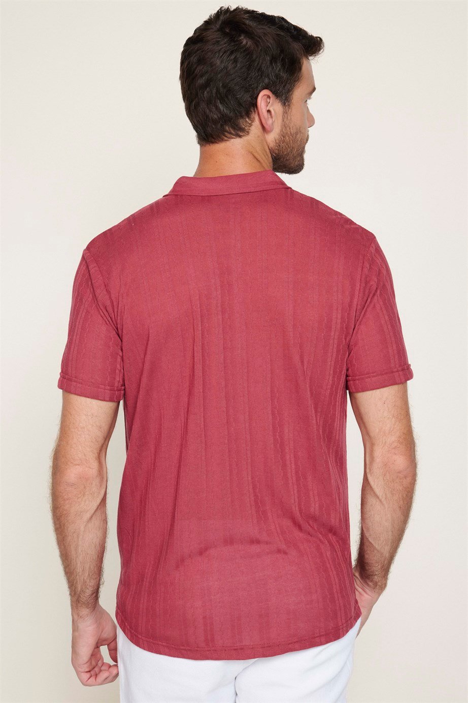 Erkek Slim Fit Kısa Kollu Desenli Serin Tutan  Gömlek
