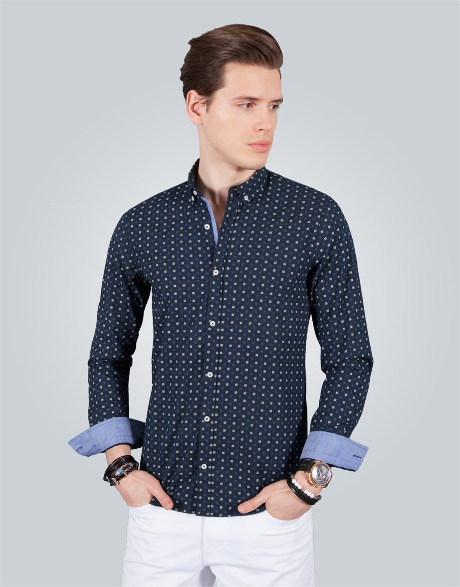 SLIM FIT LONG SLV ZOHAR   GÖMLEK SLIM FIT PRINTED - SIMPLE
