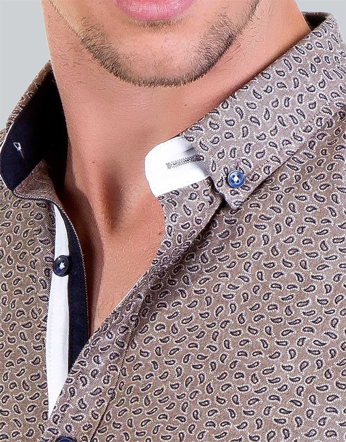 SLIM FIT LONG SLV OLD   GÖMLEK SLIM FIT PRINTED - SIMPLE