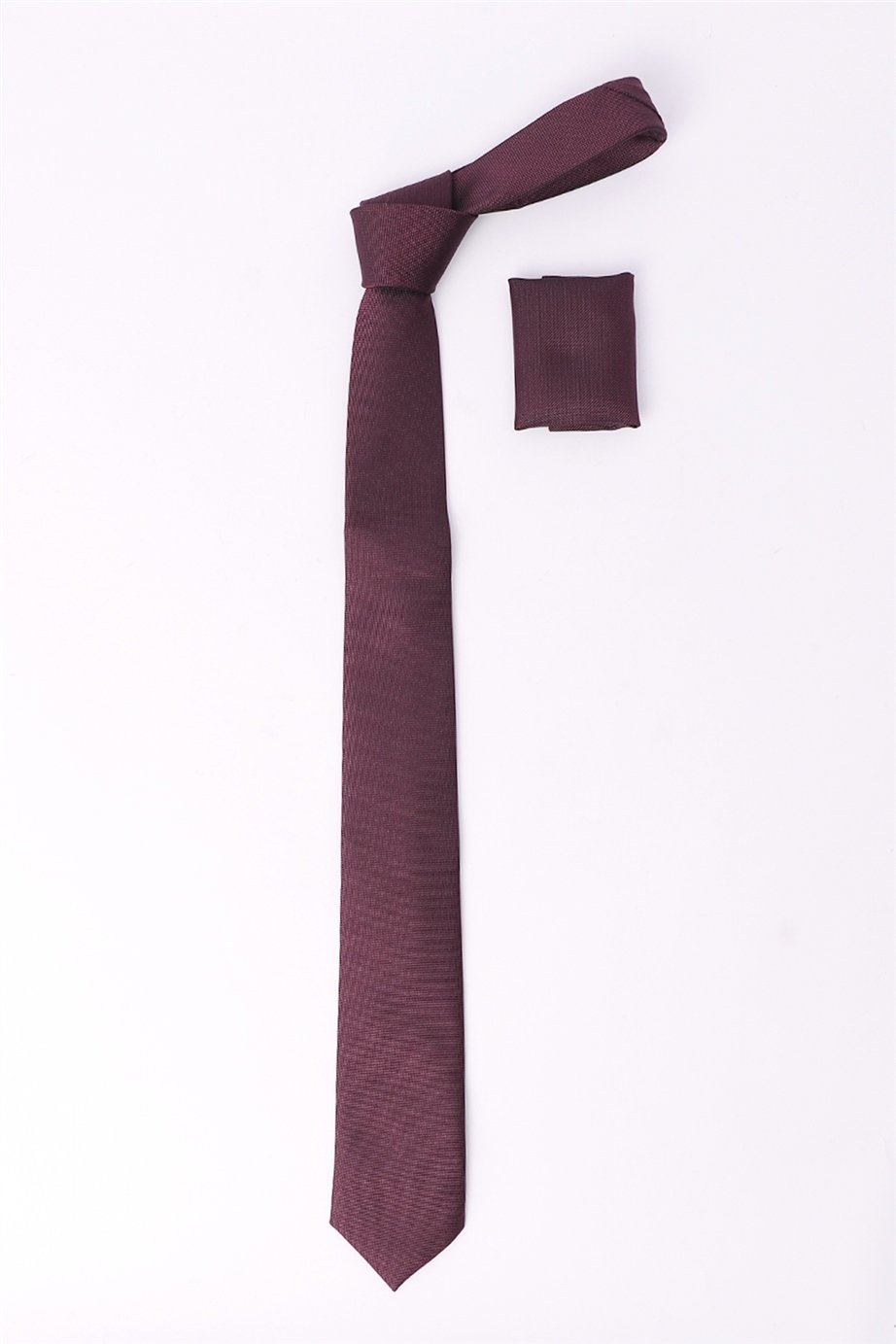 Cep Mendilli Düz Erkek Kravat