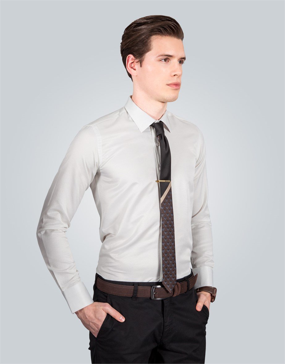 MODERN FIT LONG SLV TEXTURE 60/1   GÖMLEK SLIM FIT FORMAL - TEXTURE