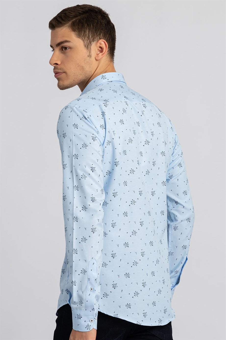 Slim Fit Çiçekli Erkek Gömlek