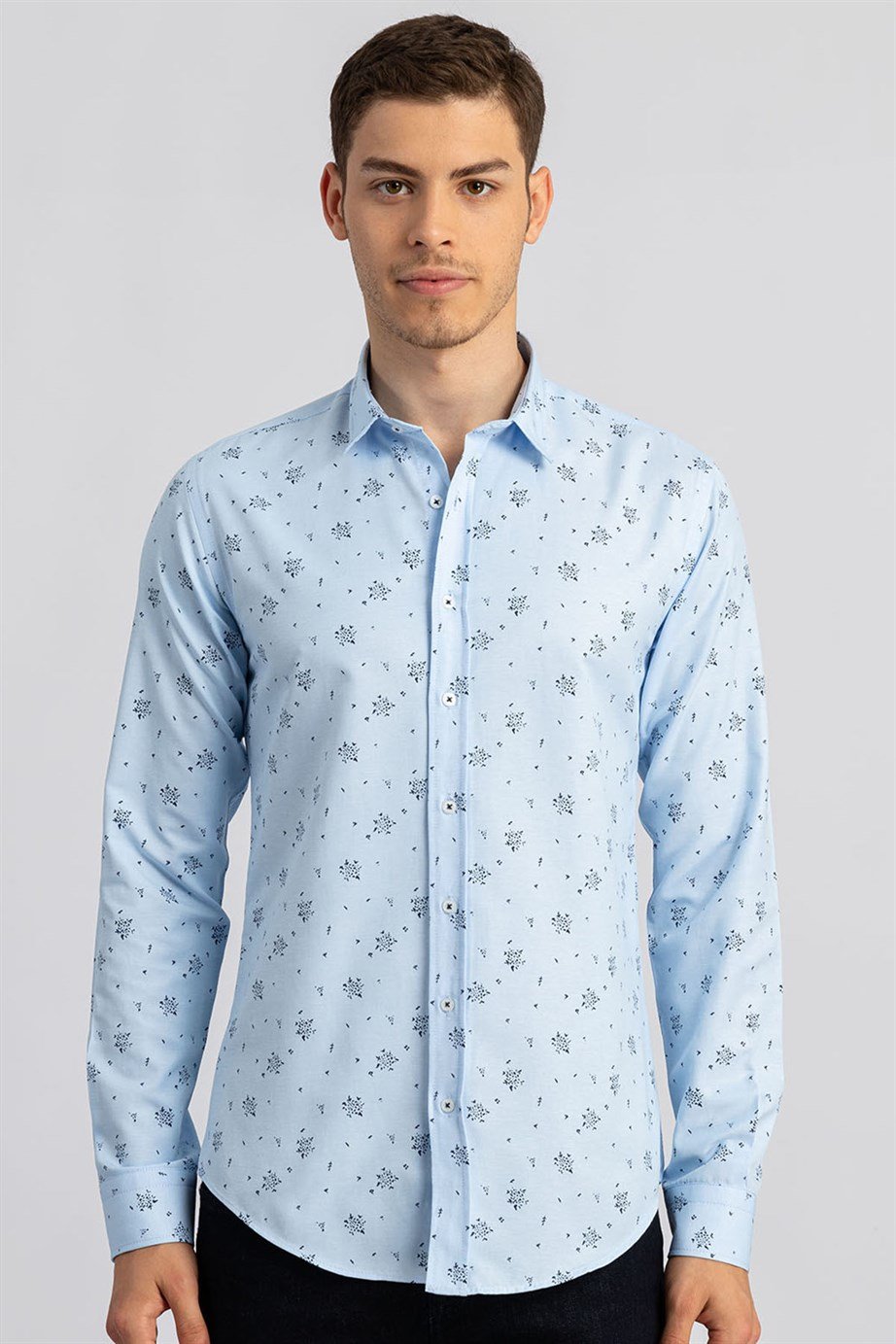 Slim Fit Çiçekli Erkek Gömlek
