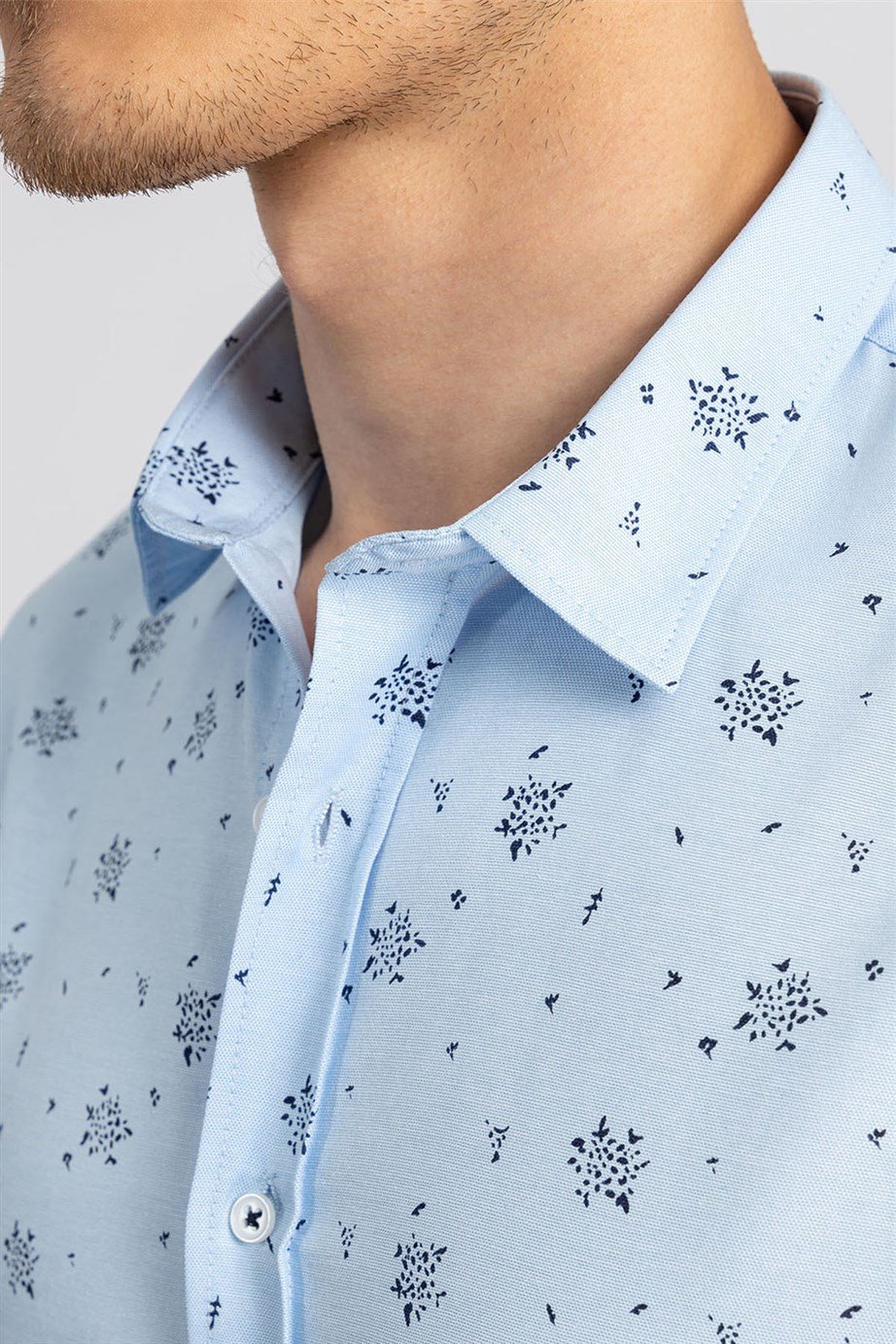 Slim Fit Çiçekli Erkek Gömlek