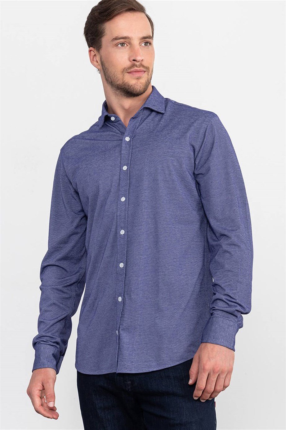 SLIM FIT LONG SLV GUILANO   GÖMLEK KNITTED SHIRTS