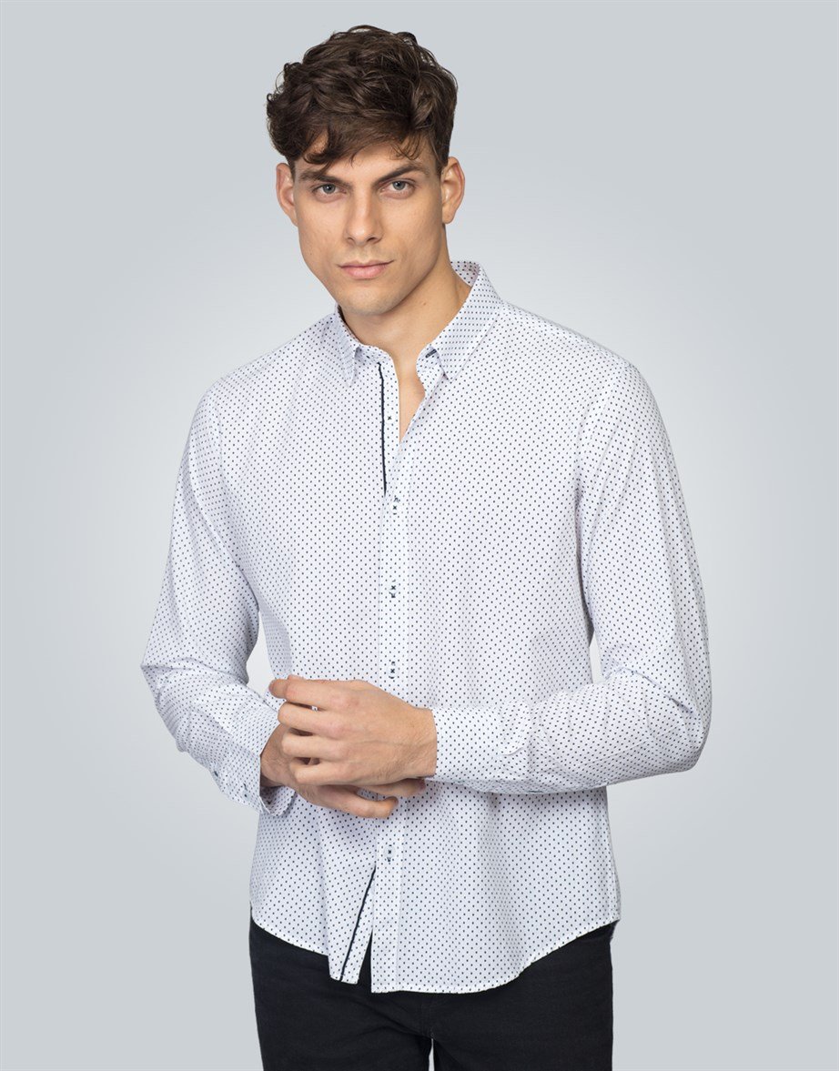 SLIM FIT LONG SLV ZARIBOR   GÖMLEK SLIM FIT PRINTED - SIMPLE
