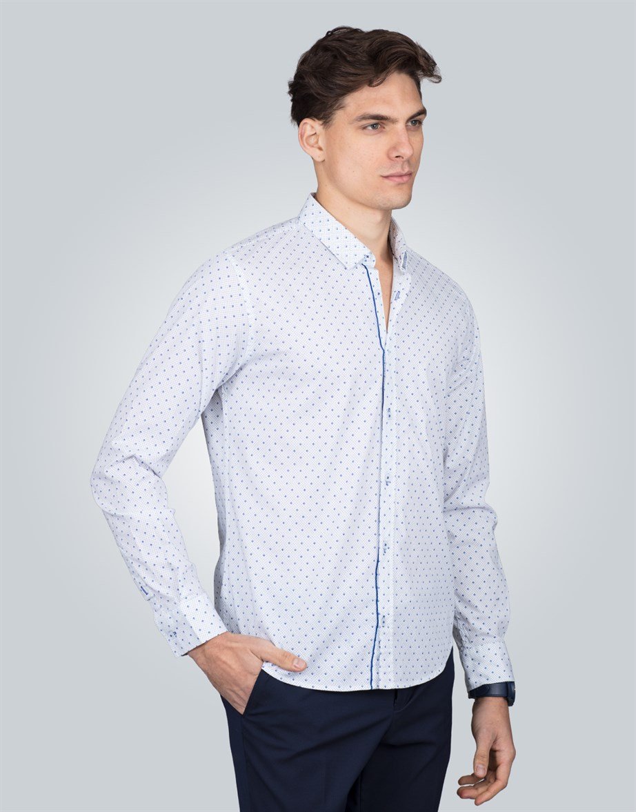 SLIM FIT LONG SLV ZARIBOR   GÖMLEK SLIM FIT PRINTED - SIMPLE