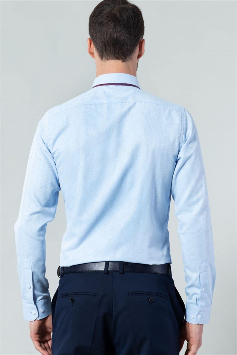 Slim Fit Mavi Erkek Gömlek
