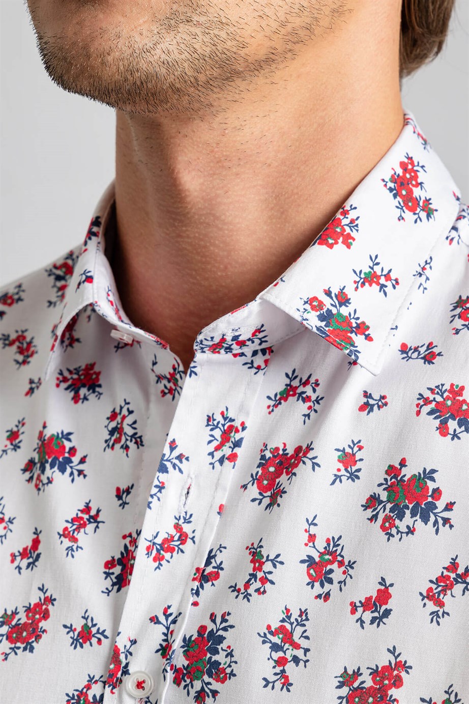 Super Slim Fit Baskılı Desenli Likralı Erkek Gömlek