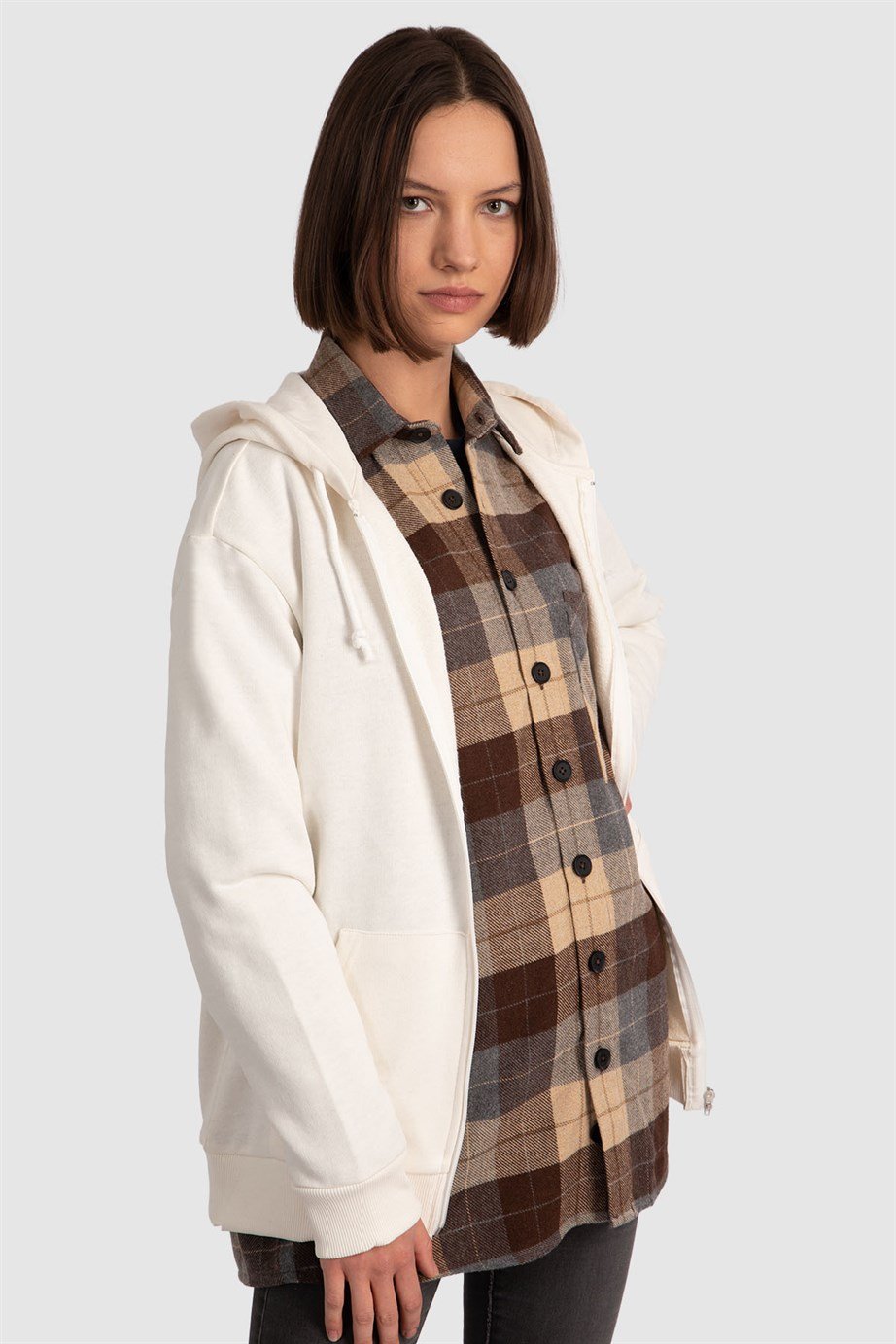 Fermuarlı Kapüşonlu Sweatshirt