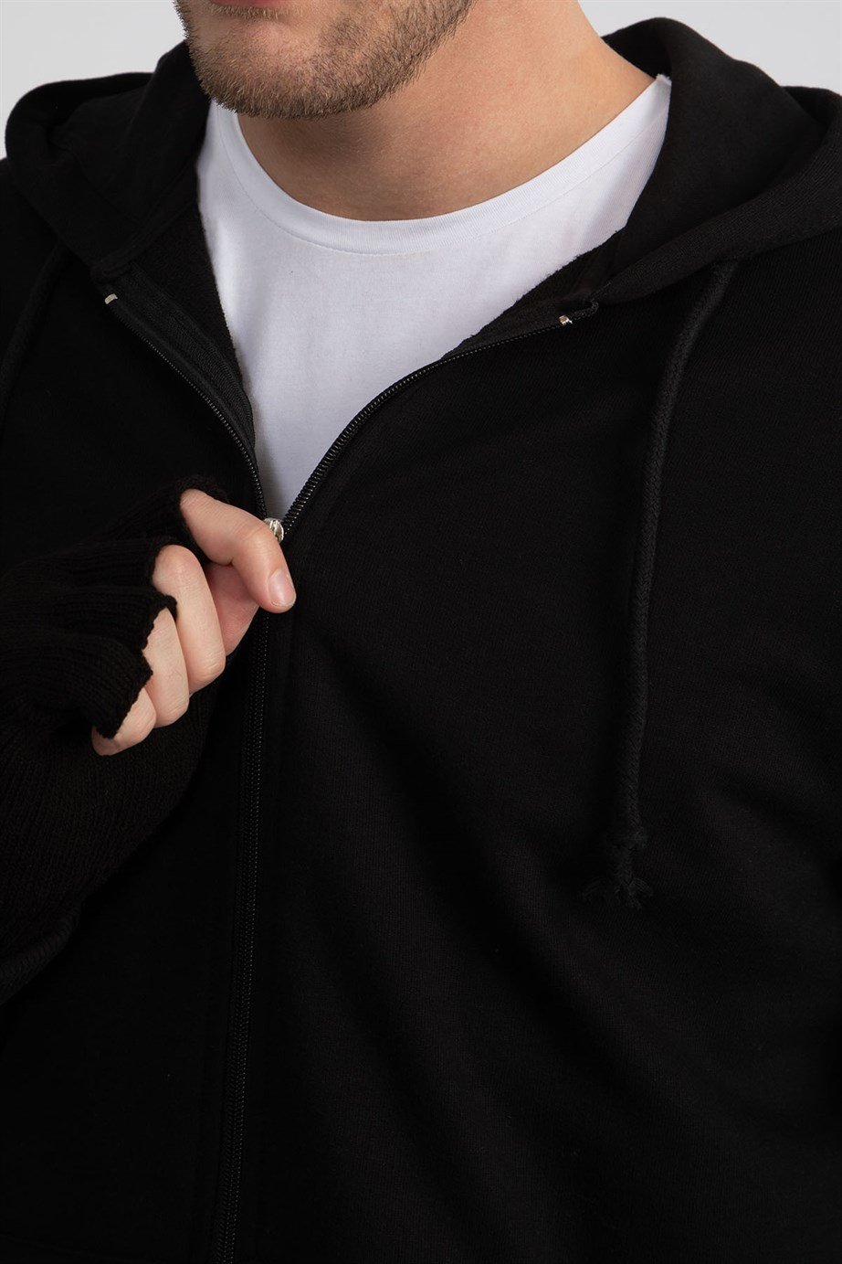 Fermuarlı Kapüşonlu Sweatshirt
