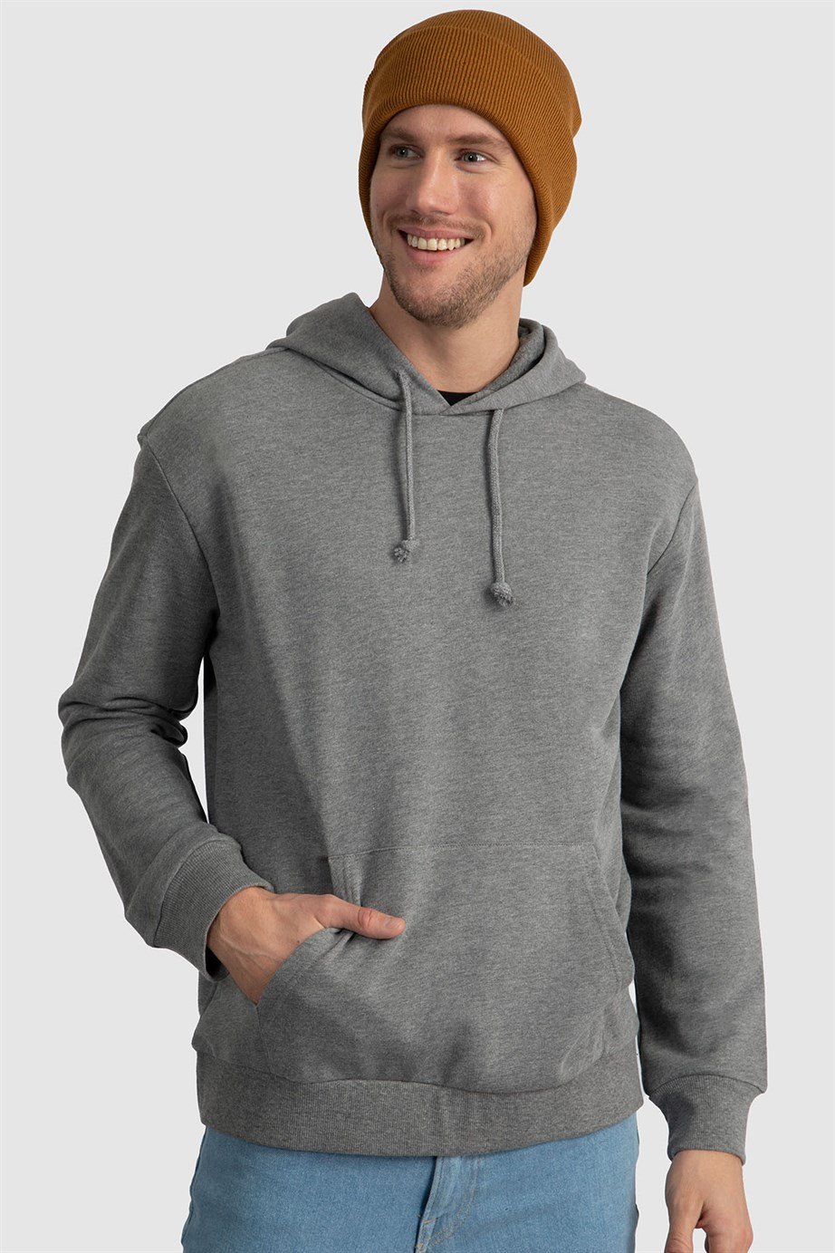 Kapüşonlu Basıc Sweatshirt