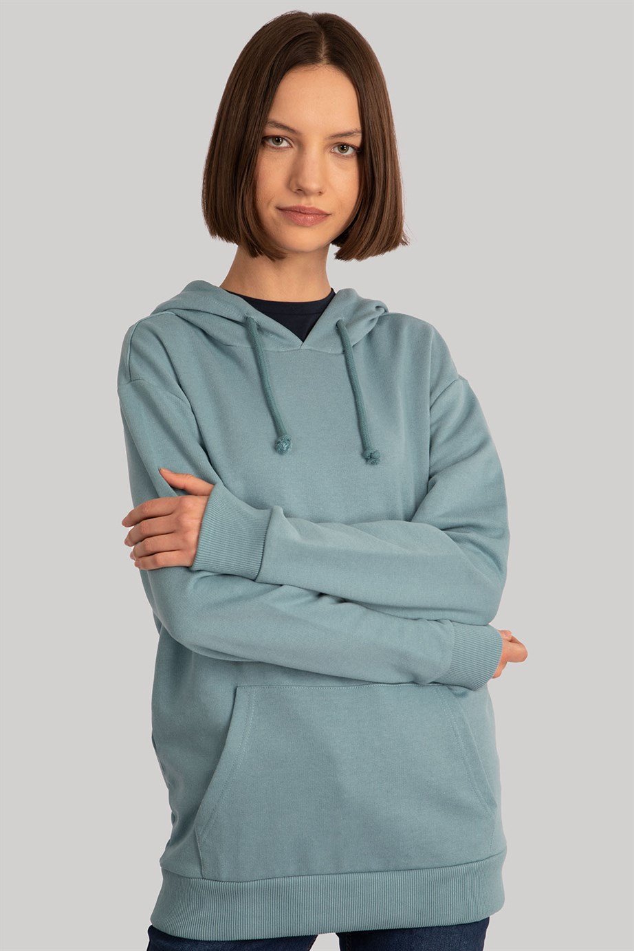 Kapüşonlu Basıc Sweatshirt