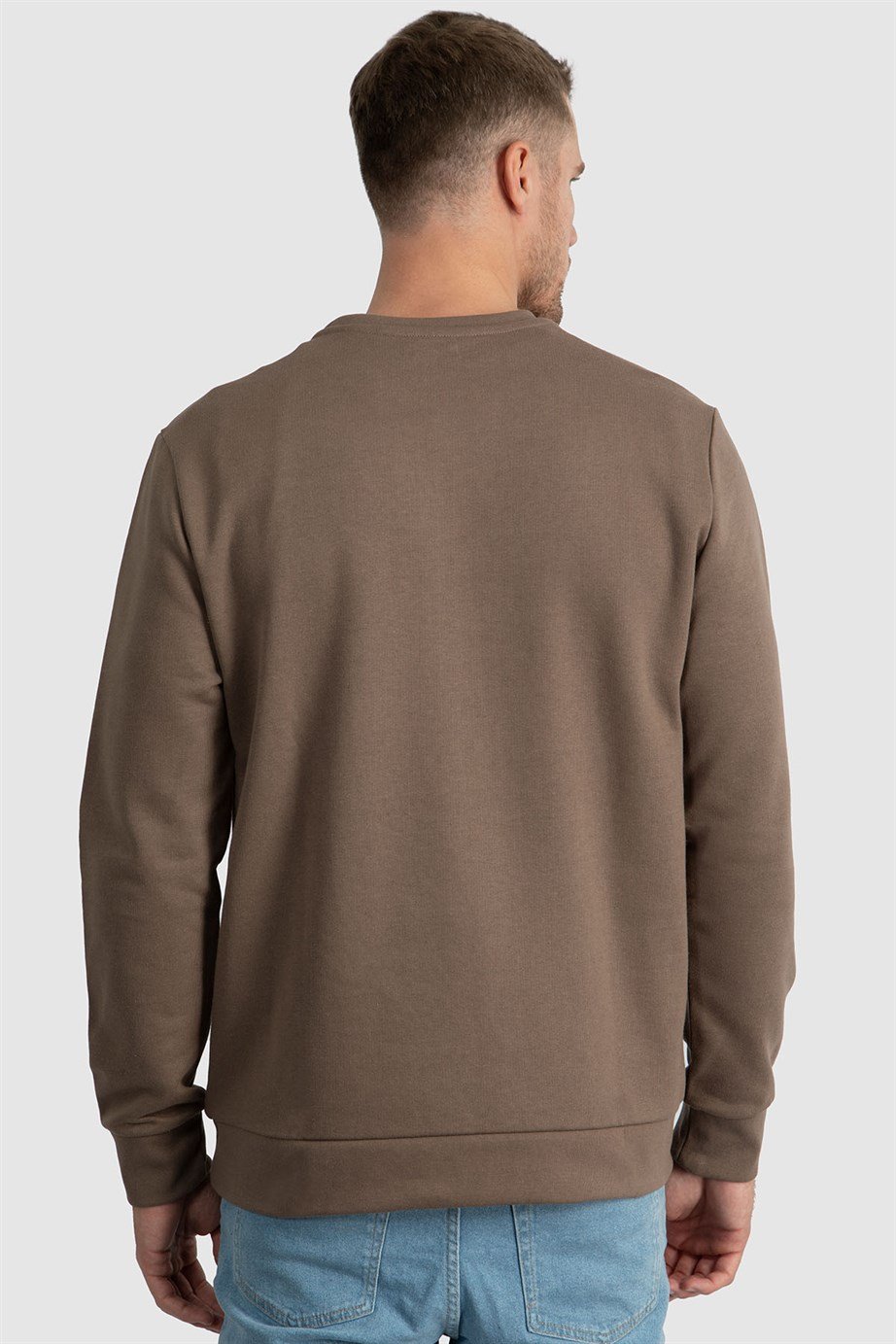 Bisiklet Yaka Baskılı Sweatshirt