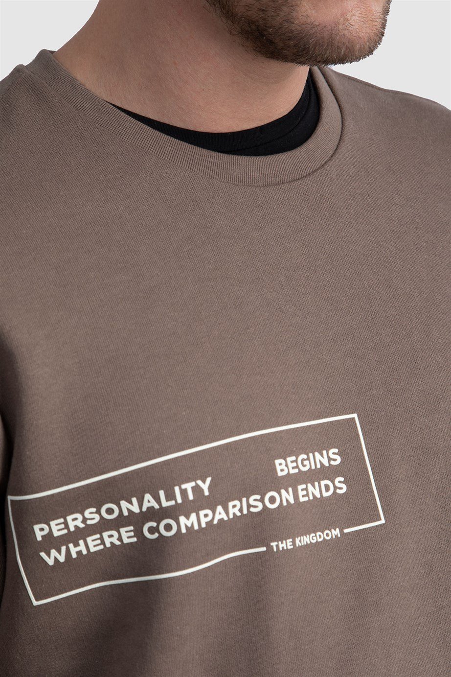 Bisiklet Yaka Baskılı Sweatshirt