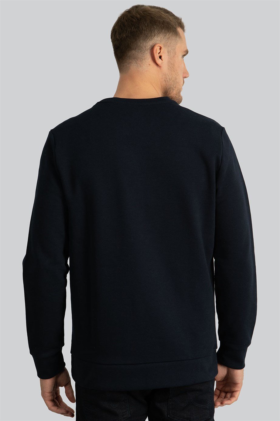 Bisiklet Yaka Baskılı Sweatshirt