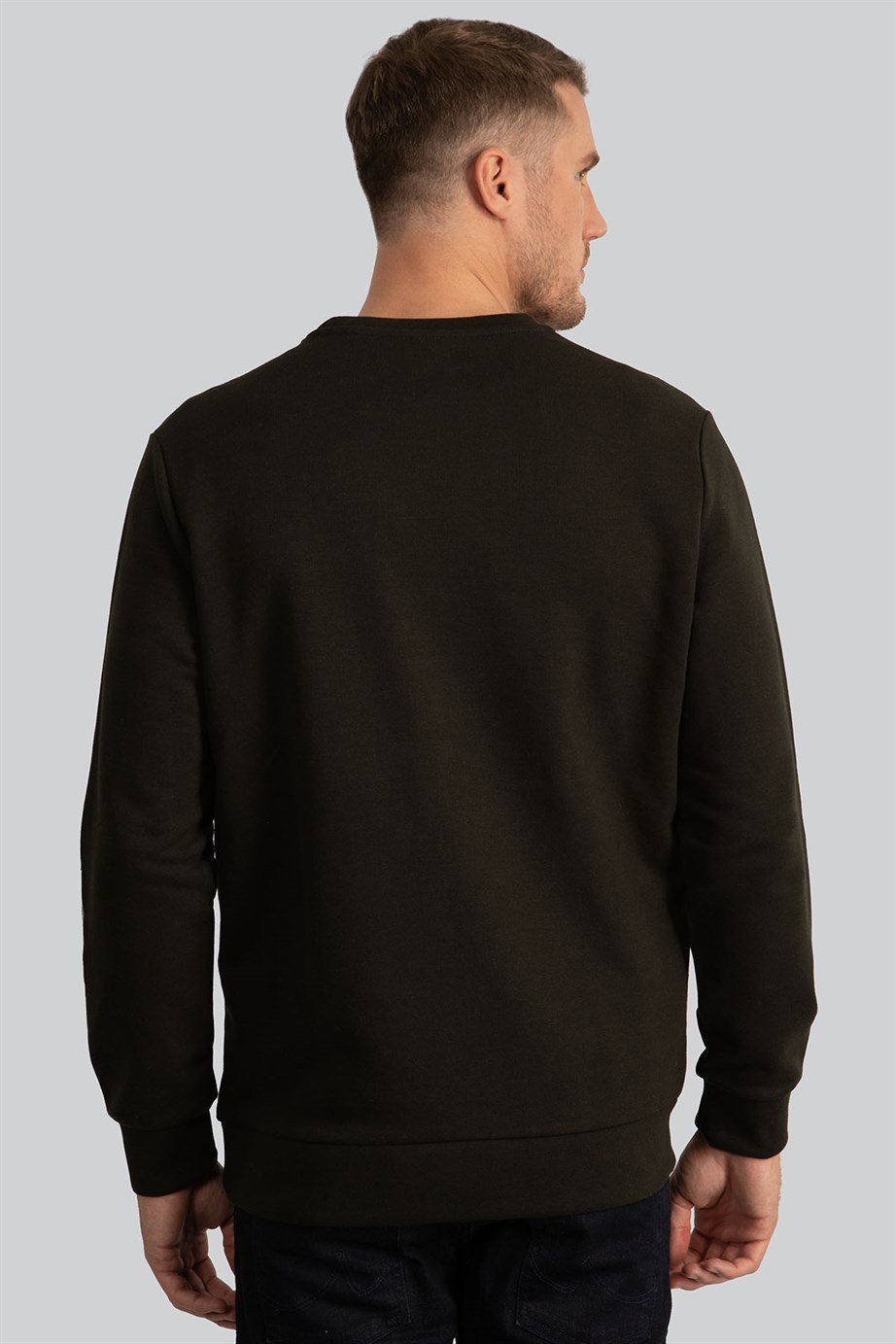 Bisiklet Yaka Baskılı Sweatshirt
