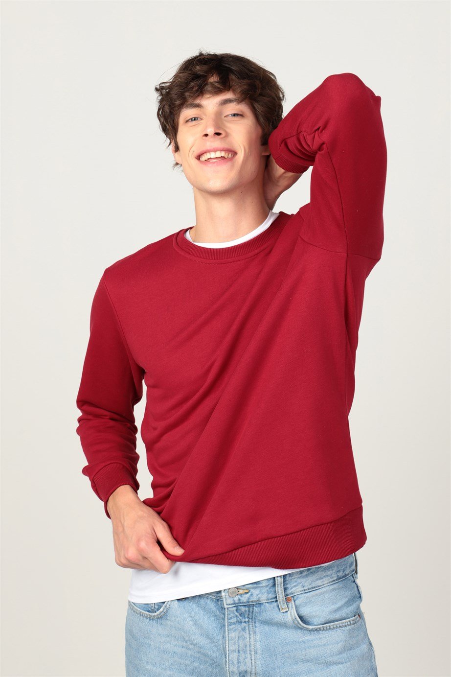 Bisiklet Yaka Basıc Unisex Sweatshirt