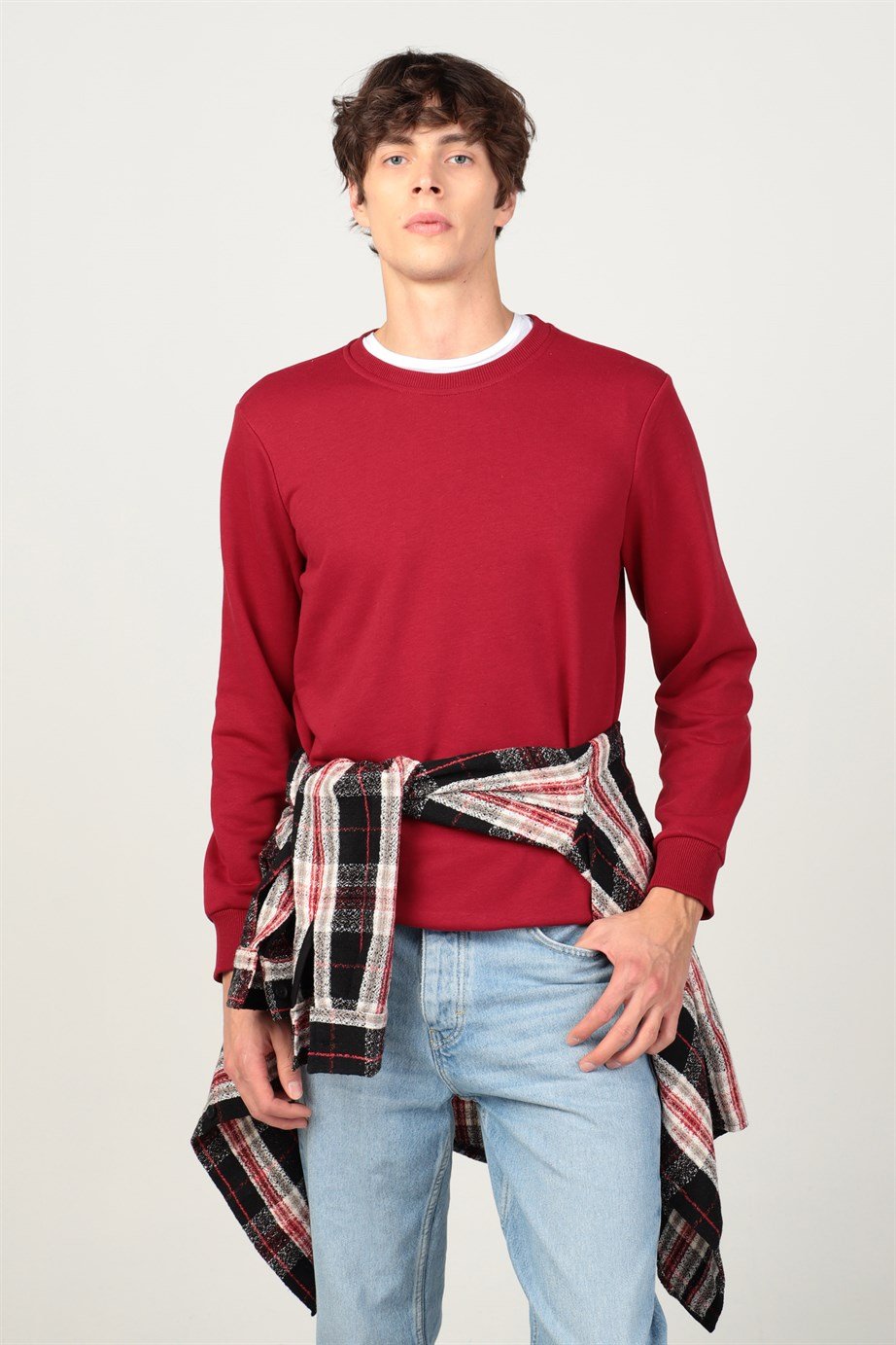 Bisiklet Yaka Basıc Unisex Sweatshirt
