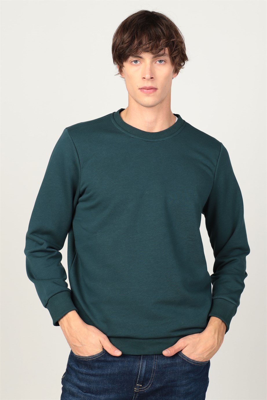 Bisiklet Yaka Basıc Unisex Sweatshirt