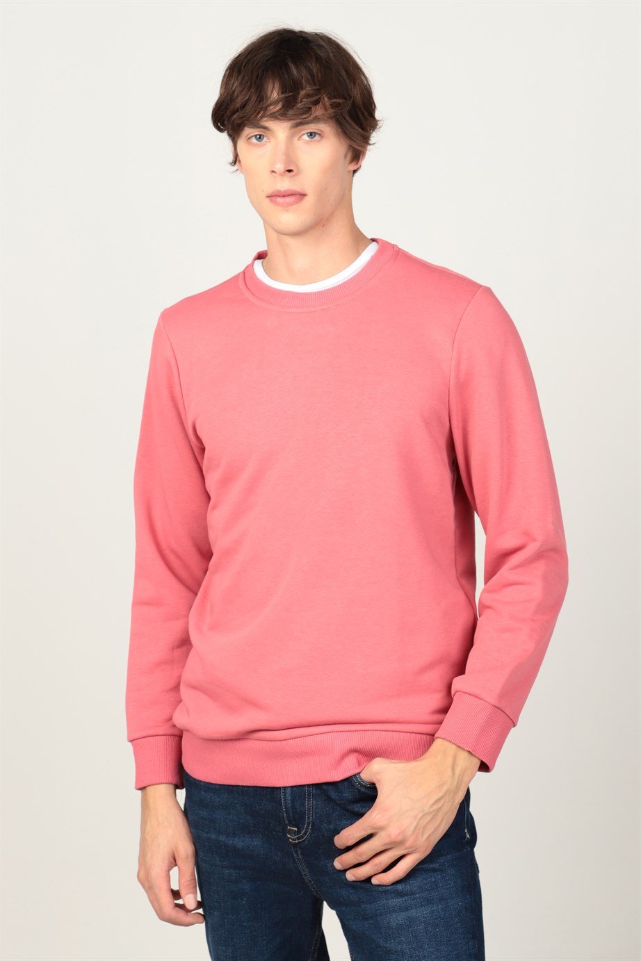 Bisiklet Yaka Basıc Unisex Sweatshirt