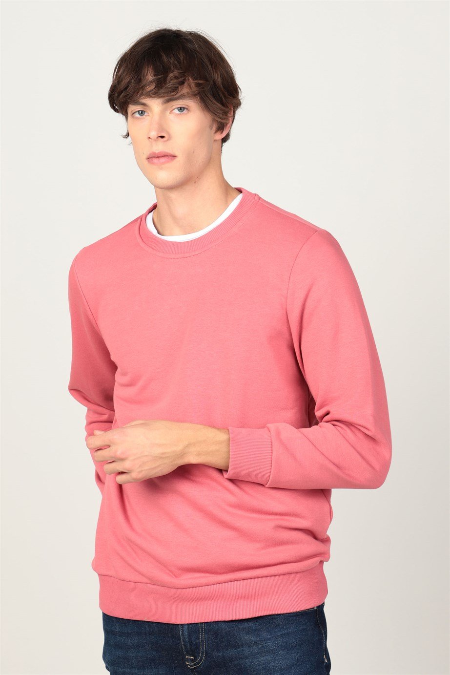 Bisiklet Yaka Basıc Unisex Sweatshirt