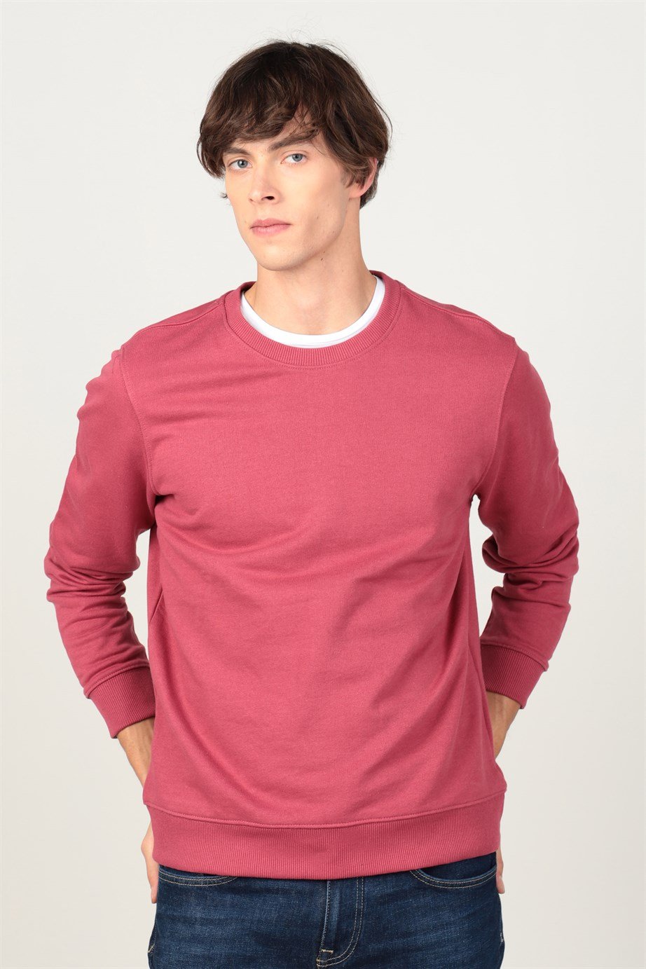 Bisiklet Yaka Basıc Unisex Sweatshirt