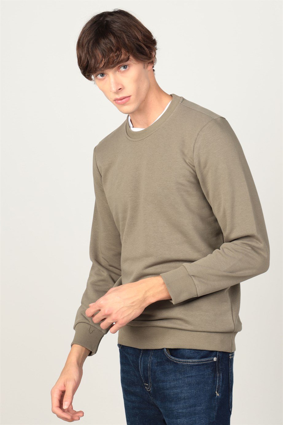 Bisiklet Yaka Basıc Unisex Sweatshirt