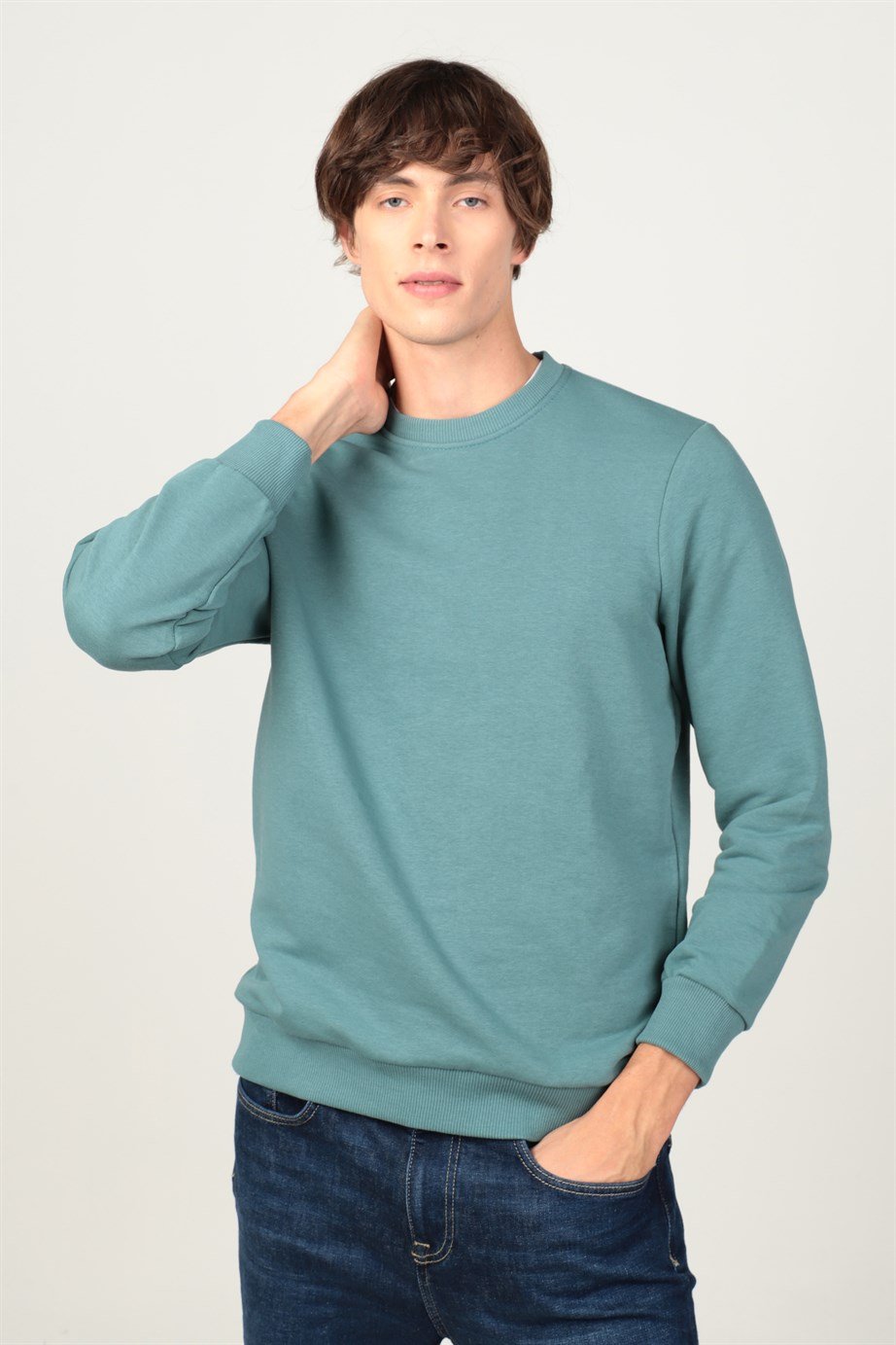 Bisiklet Yaka Basıc Unisex Sweatshirt