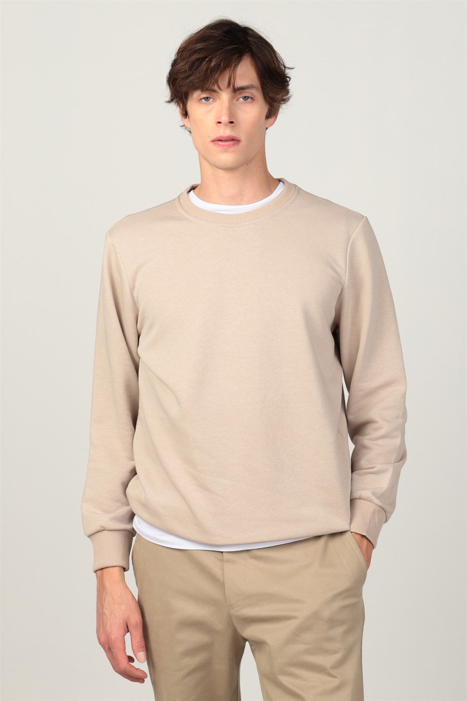Bisiklet Yaka Basıc Unisex Sweatshirt