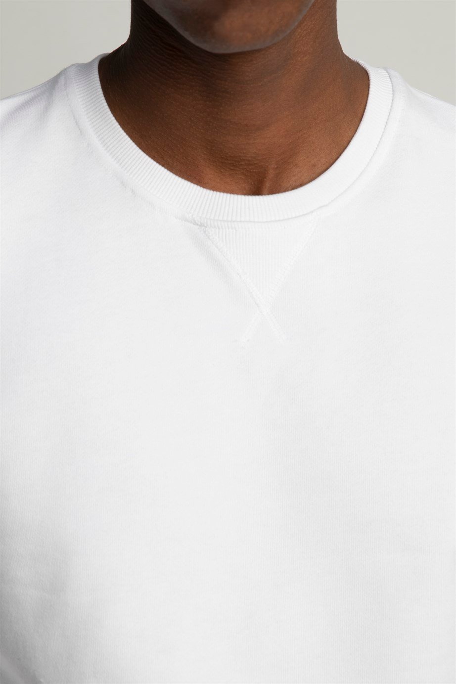 Pamuk Bisiklet Yaka Basıc Unisex Sweatshirt