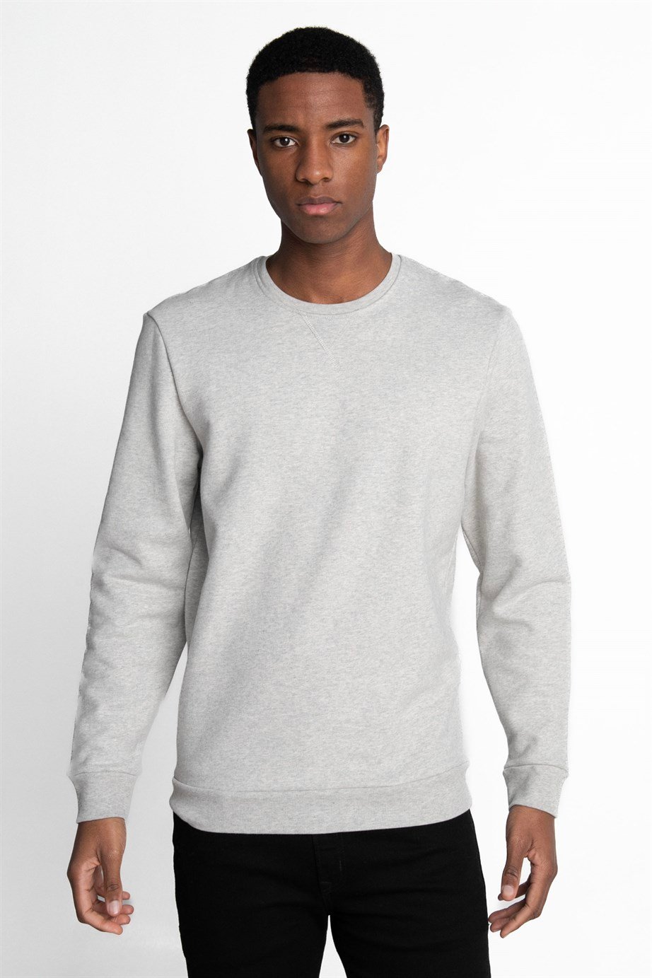 Pamuk Bisiklet Yaka Basıc Unisex Sweatshirt