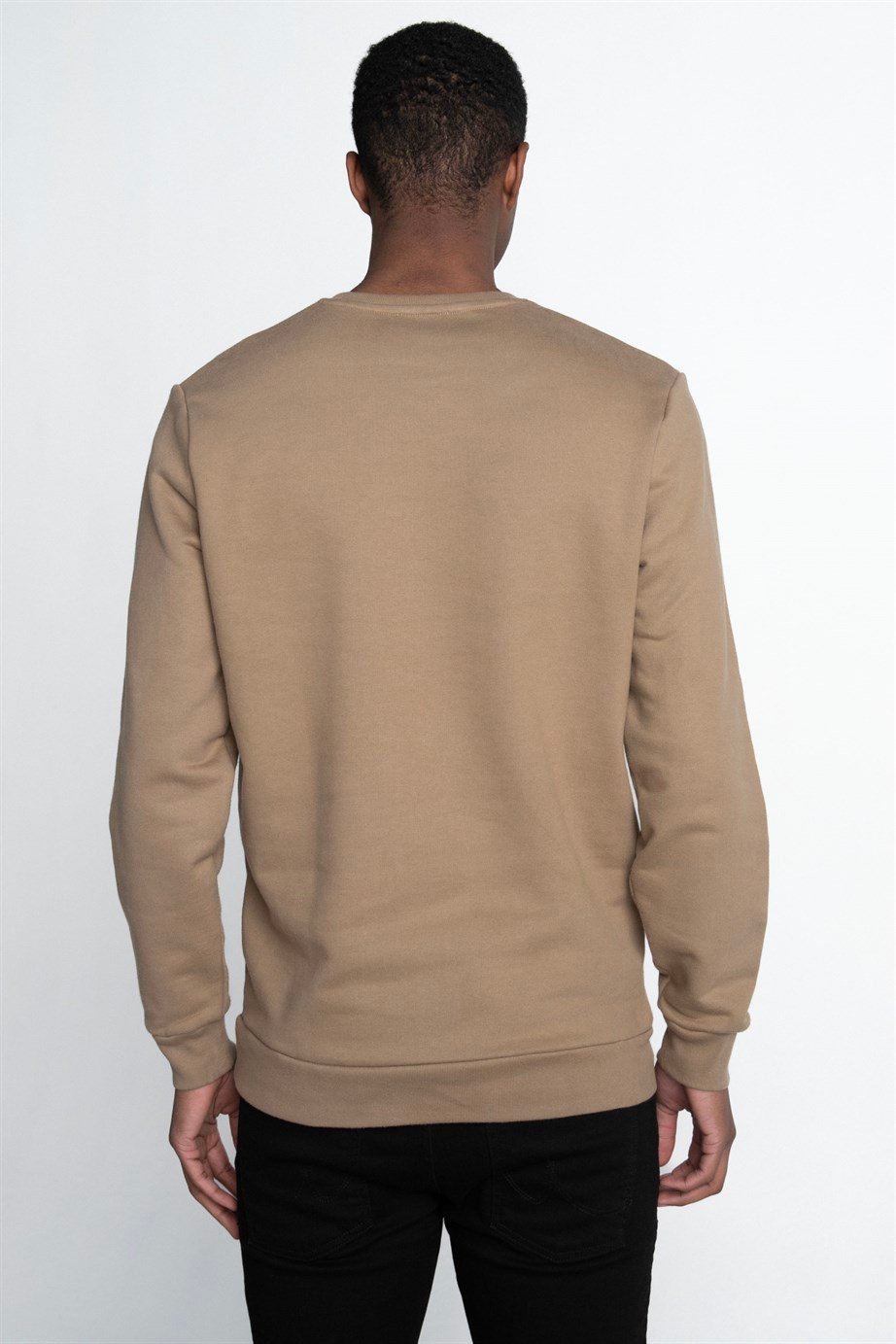 Pamuk Bisiklet Yaka Basıc Unisex Sweatshirt