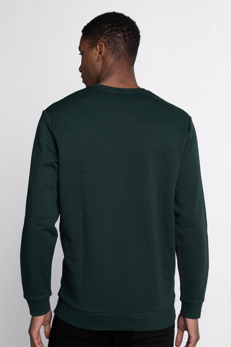Pamuk Bisiklet Yaka Basıc Unisex Sweatshirt