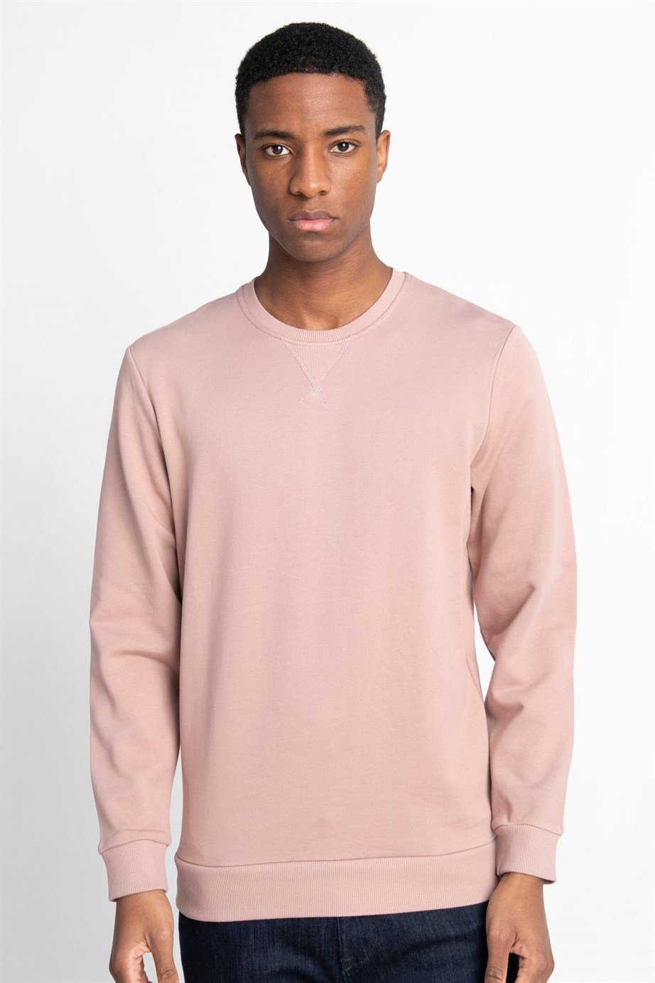 Pamuk Bisiklet Yaka Basıc Unisex Sweatshirt