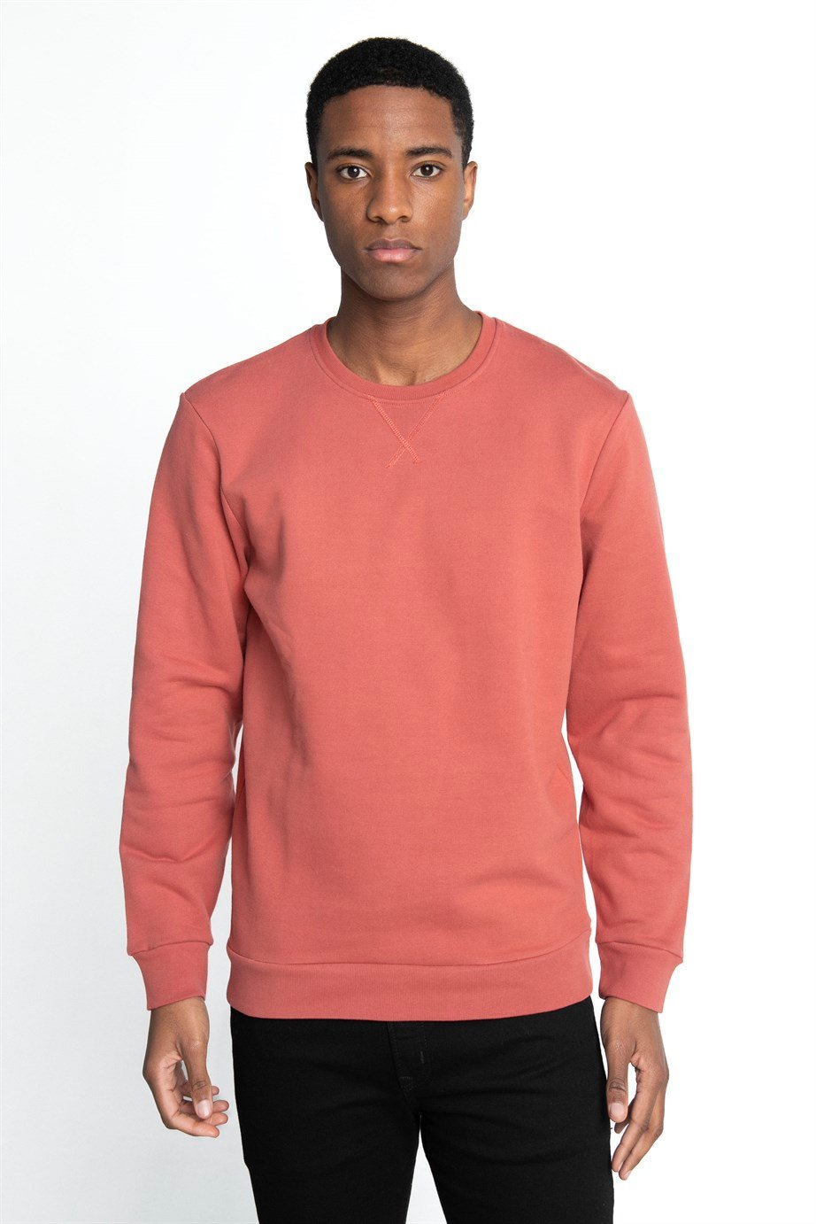 Pamuk Bisiklet Yaka Basıc Unisex Sweatshirt